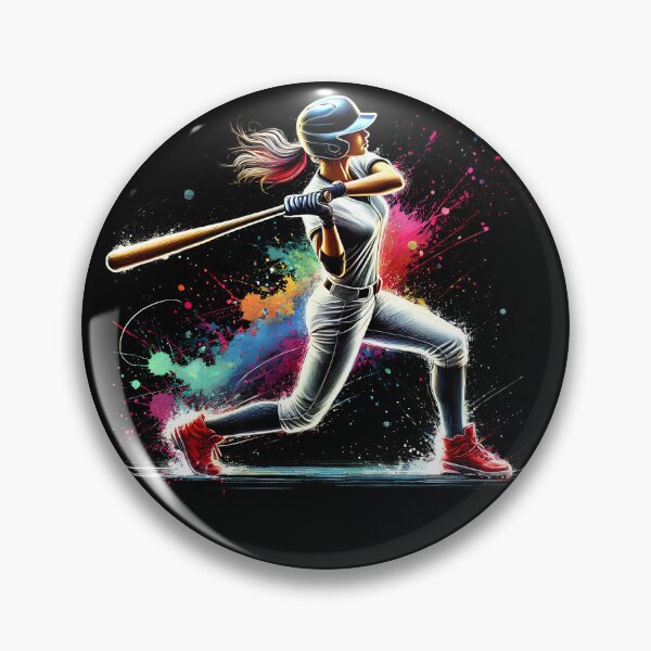 Artikelvorschau, Bunte Baseball-Spieler-Mädchen entworfen und verkauft von Kimberley King Art King Art.