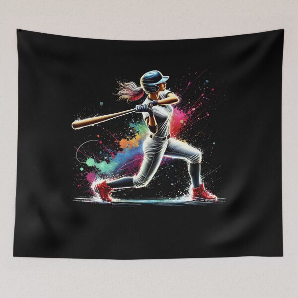 Item preview, Chicas jugadoras de béisbol coloridas designed and sold by Kimberley King Art King Art.