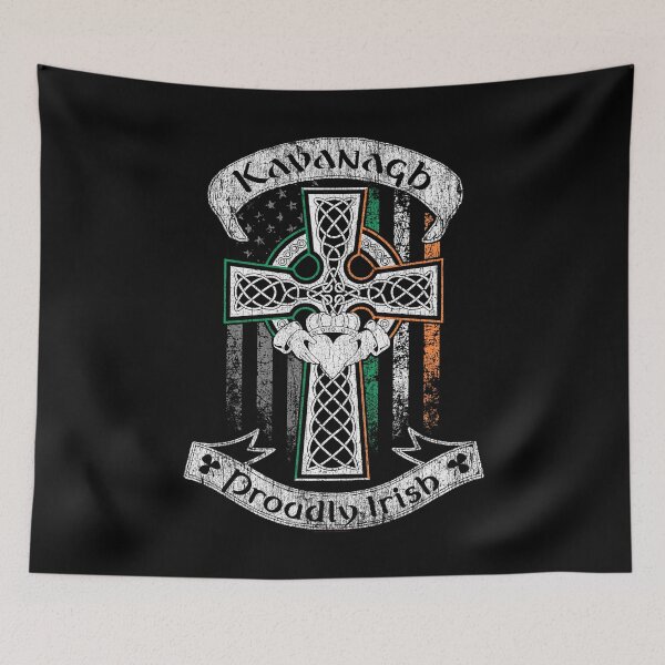 Item preview, Kavanagh family Irish Americans, US flag, Ireland flag, claddagh ring, celtic Cross vintage designed and sold by 9X FR.