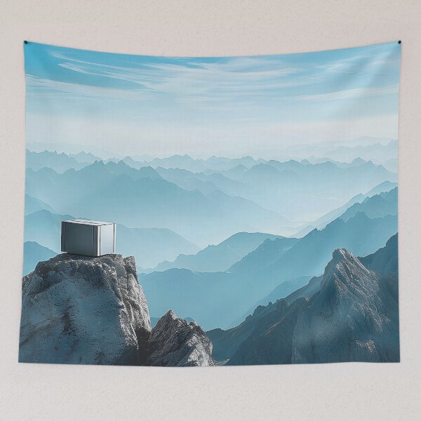 Item preview, Surreal Product Showcase on Secluded Mountain Peak with Vast Skyline  designed and sold by CheerForGoods.