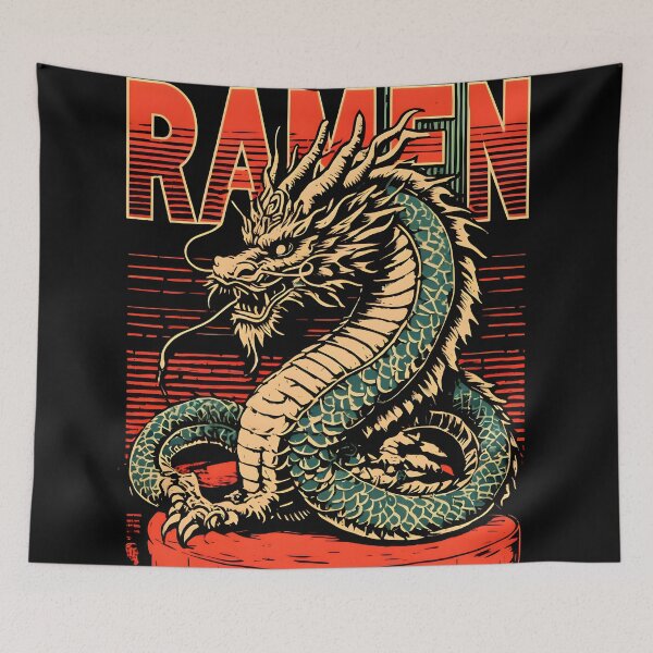 Item preview, Ramen, Beast, Dragon, Retro designed and sold by Emyku.
