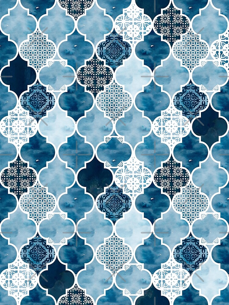 Moroccan trellis in midnight blue by adenaJ