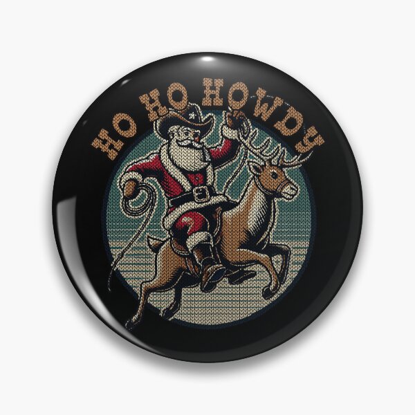 Item preview, Santa Claus Cowboy Style Ho Ho Howdy Knit Look designed and sold by LuminOrb.