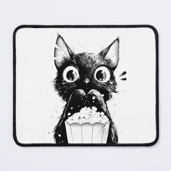 Item preview, silhouette of a cat and popcorn designed and sold by illustroken.