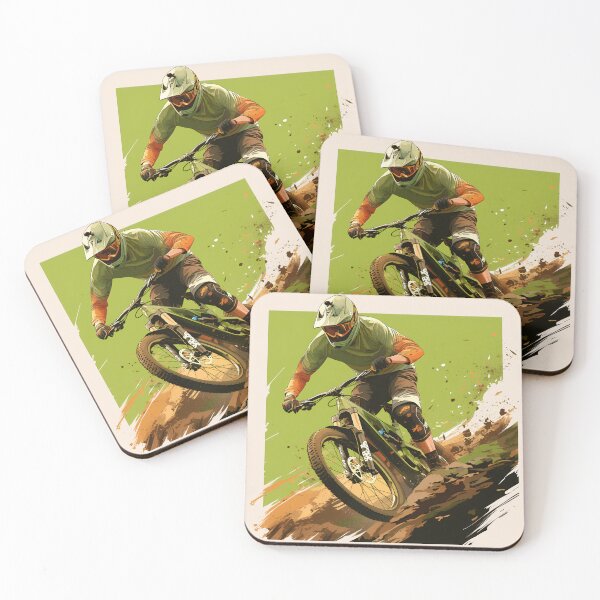 Item preview, Dynamic Mountain Biking Illustration - Conquering the Trail designed and sold by Windy-market.