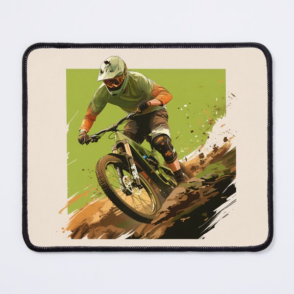 Item preview, Dynamic Mountain Biking Illustration - Conquering the Trail designed and sold by Windy-market.