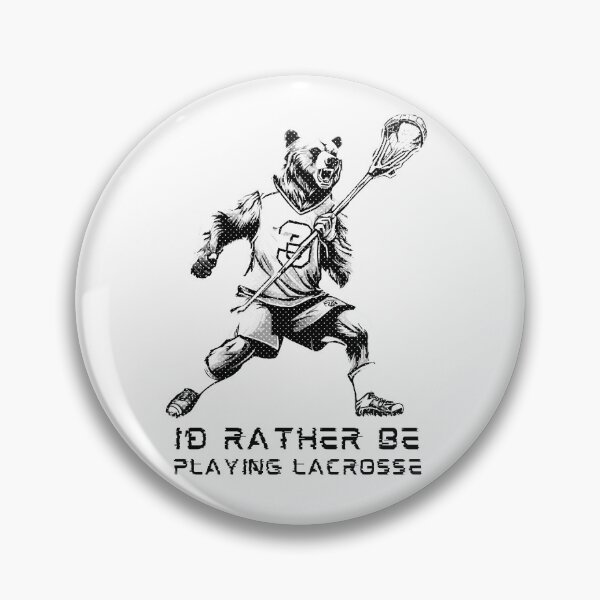 Item preview, I'd Rather Be Playing Lacrosse Bear Halftone designed and sold by TrueArtsStore.