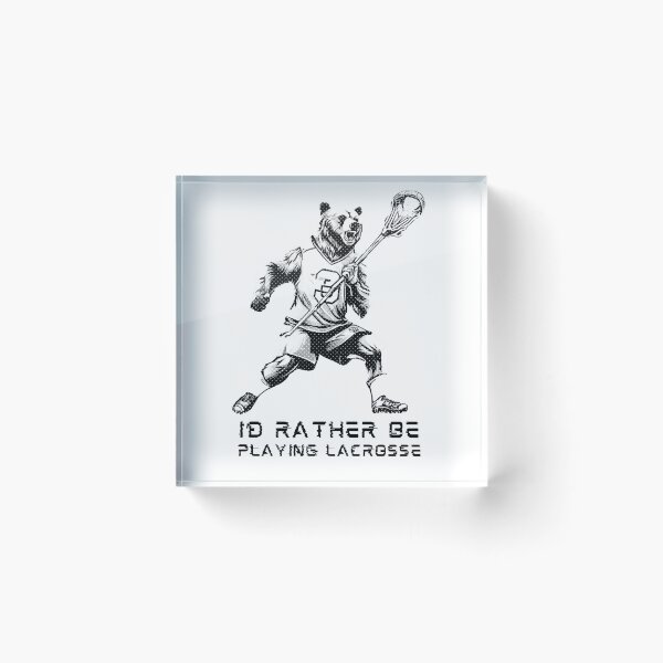 Item preview, I'd Rather Be Playing Lacrosse Bear Halftone designed and sold by TrueArtsStore.