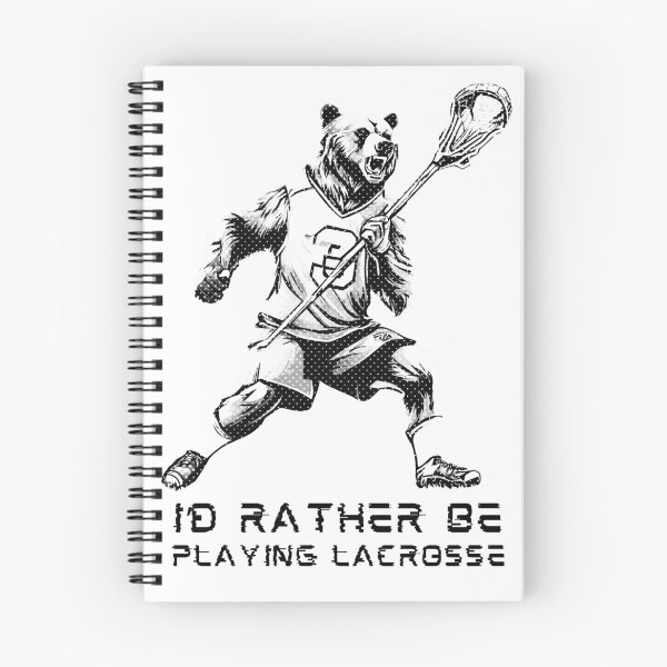 Item preview, I'd Rather Be Playing Lacrosse Bear Halftone designed and sold by TrueArtsStore.