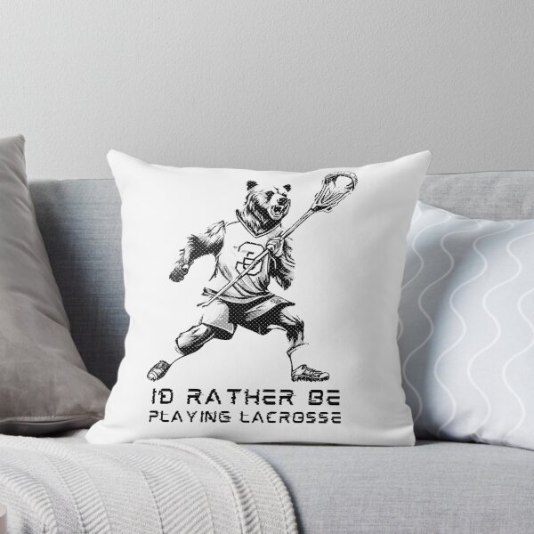 Item preview, I'd Rather Be Playing Lacrosse Bear Halftone designed and sold by TrueArtsStore.