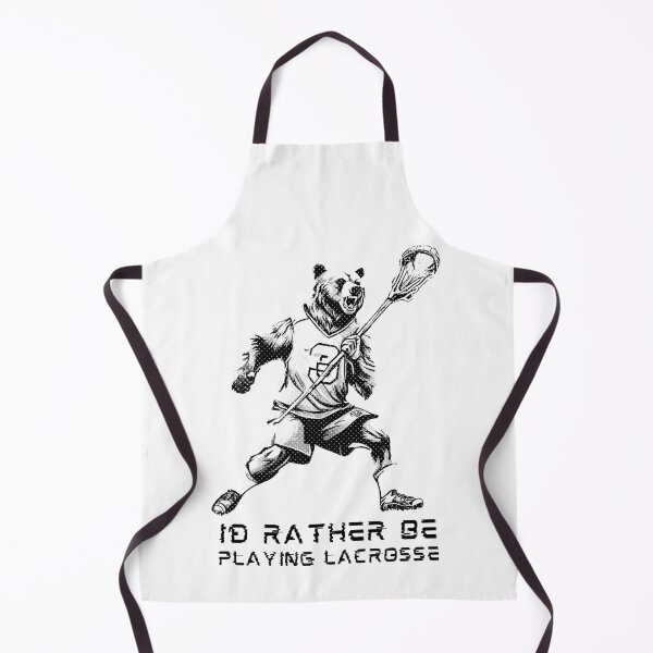 Item preview, I'd Rather Be Playing Lacrosse Bear Halftone designed and sold by TrueArtsStore.