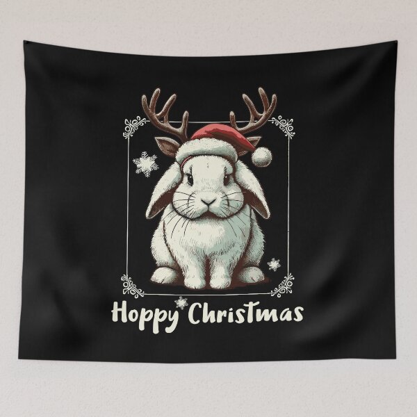 Item preview, Hoppy Christmas Funny Reindeer Rabbit designed and sold by LuminOrb.
