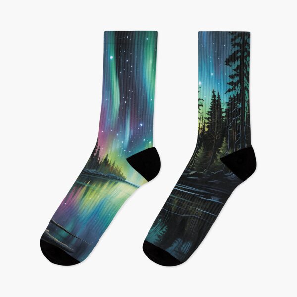 Item preview, Forest by the river.Forest landscape.Northern lights. designed and sold by MagelliShop.