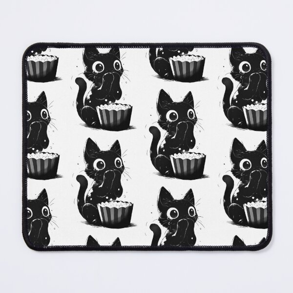 Item preview, silhouette of a cat and popcorn designed and sold by illustroken.