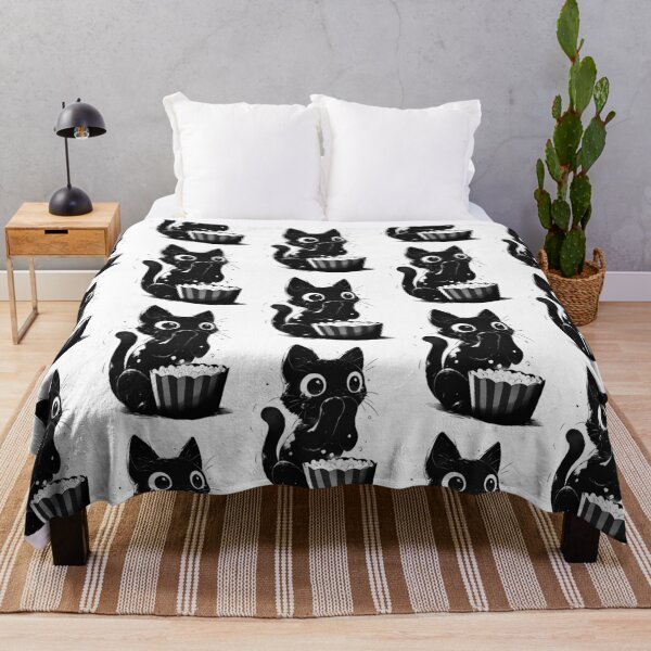 Item preview, silhouette of a cat and popcorn designed and sold by illustroken.