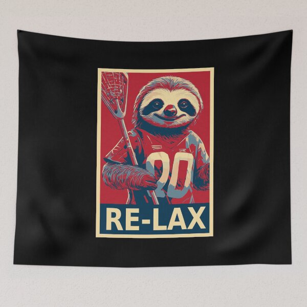 Item preview, Relax Funny Sloth Lacrosse Player Hope designed and sold by TrueArtsStore.