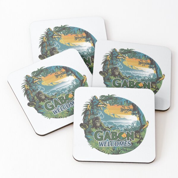 Item preview, Gabon Welcomes Flag Map Libreville, Loango National  designed and sold by AnimalsDH305.