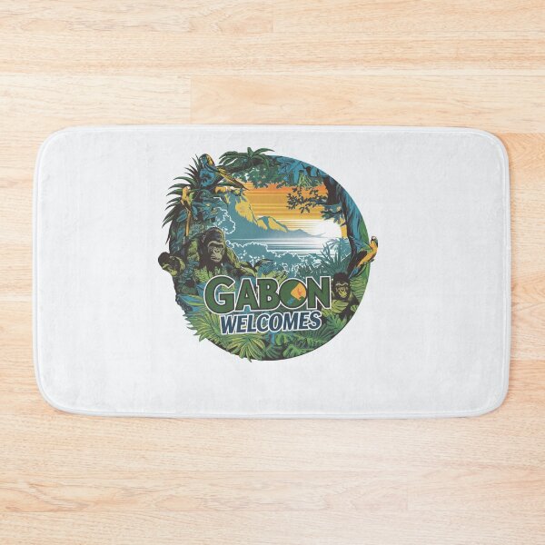 Item preview, Gabon Welcomes Flag Map Libreville, Loango National  designed and sold by AnimalsDH305.