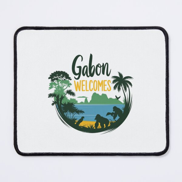 Item preview, Gabon Welcomes Flag Map Libreville, Loango National  designed and sold by AnimalsDH305.