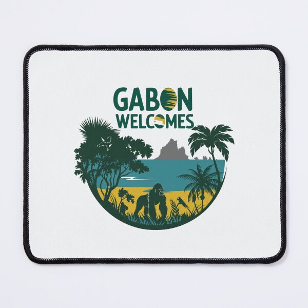 Item preview, Gabon Welcomes Flag Map Libreville, Loango National designed and sold by AnimalsDH305.