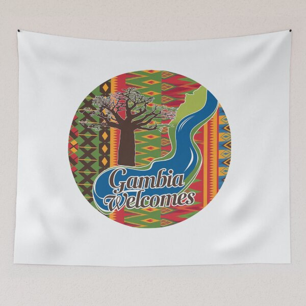 Item preview, Gambia Welcomes Flag Map Banjul, Kunta Kinteh Islands designed and sold by AnimalsDH305.