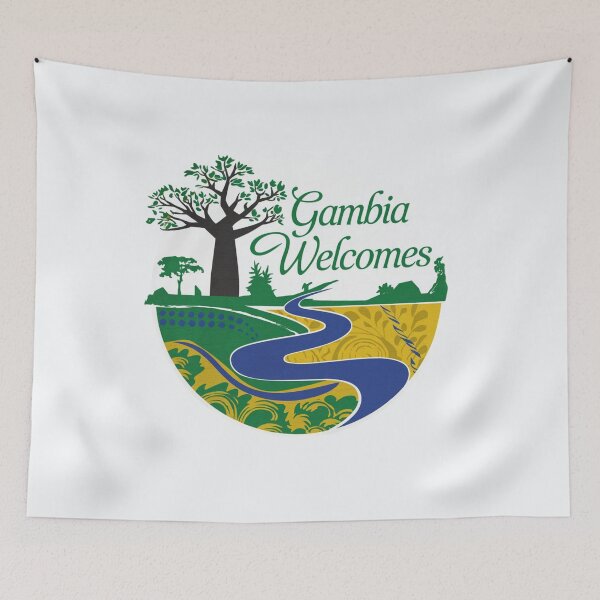 Item preview, Gambia Welcomes Flag Map Banjul, Kunta Kinteh Islands designed and sold by AnimalsDH305.