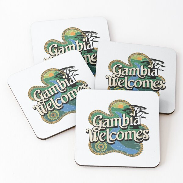 Item preview, Gambia Welcomes Flag Map Banjul, Kunta Kinteh Islands designed and sold by AnimalsDH305.