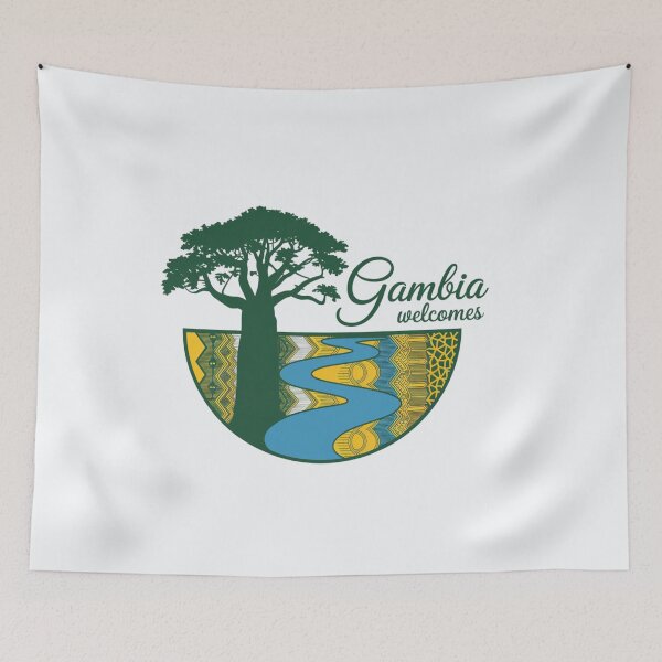 Item preview, Gambia Welcomes Flag Map Banjul, Kunta Kinteh Islands designed and sold by AnimalsDH305.
