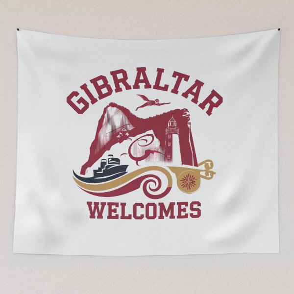 Item preview, Gibraltar Welcomes Flag Map maggot monkeys designed and sold by AnimalsDH305.