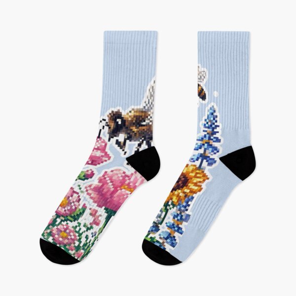Item preview, Regency era style Pixelated flowers, bees and purple wisteria, est. 1813, garden theme, royalty designed and sold by Sugar Wisdom .
