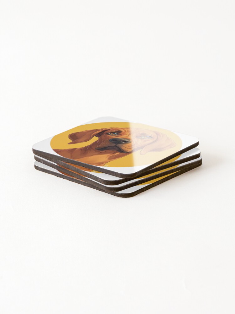 Thumbnail 4 of 5, Coasters (Set of 4), Cute Rhodesian Ridgeback designed and sold by HonzaKuzel.