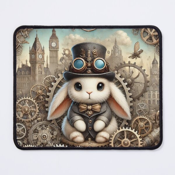 Item preview, Steampunk Easter Bunny Rabbit Gears, Clockwork Vintage, Earth Tones designed and sold by TheTimeTaxi.