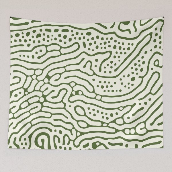 Item preview, Organic Flow - Olive Green Abstract designed and sold by ARTHEMID.