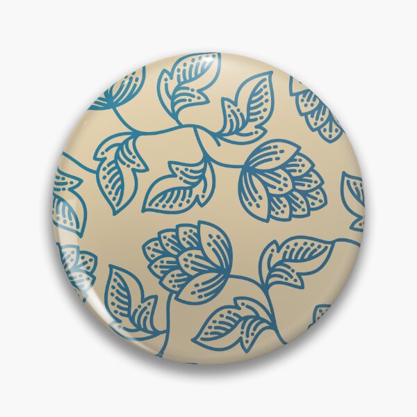 Item preview, Blue Botanical Pattern with Hops on Beige designed and sold by mozizy.