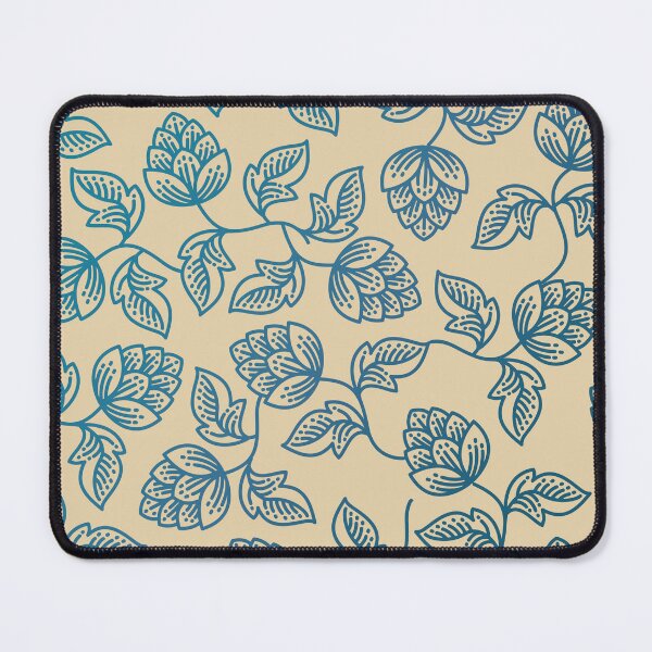 Item preview, Blue Botanical Pattern with Hops on Beige designed and sold by mozizy.
