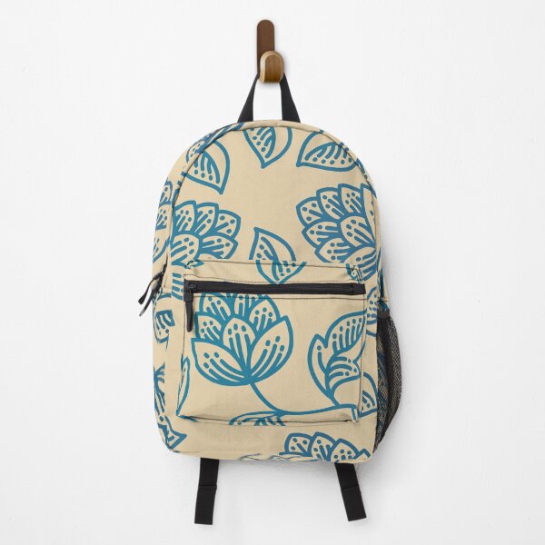 Item preview, Blue Botanical Pattern with Hops on Beige designed and sold by mozizy.