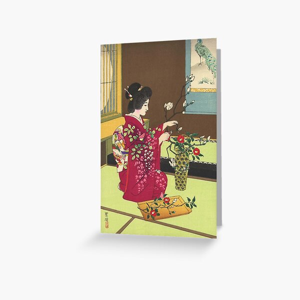 Item preview, Ikebana Flowers Kimono Lady Japan designed and sold by Martstore.