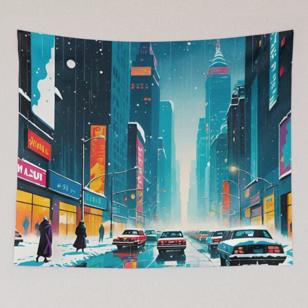 Item preview, Snow-Covered Cityscape in Winter designed and sold by GrizzlyCollective.