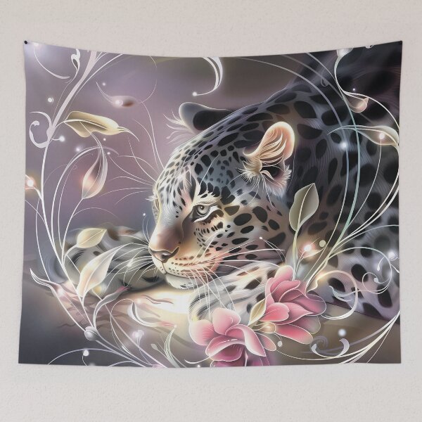 Item preview, Leopard among flowers. African animal. designed and sold by MagelliShop.