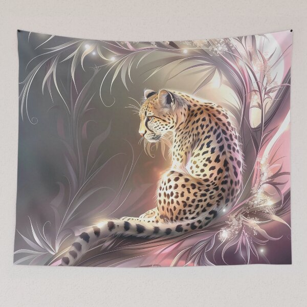 Item preview, Leopard among flowers. African animal. designed and sold by MagelliShop.