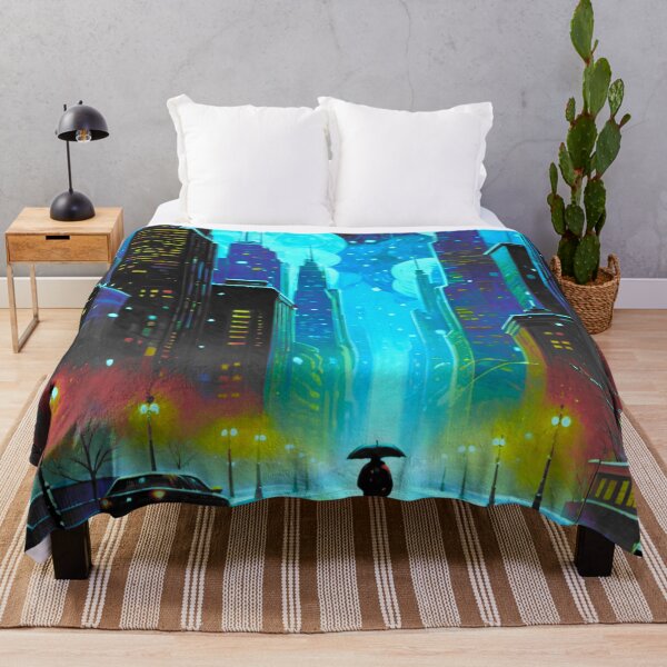 Item preview, Colorful Winter Cityscape at Dusk designed and sold by GrizzlyCollective.