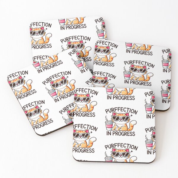 Item preview, Cute Cat with Coffee Design - Progress Sticker designed and sold by Artticadesigns.