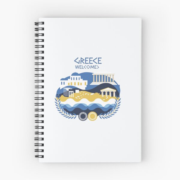 Item preview, Greece Welcomes Flag Map Athens, Acropolis, Santorini designed and sold by AnimalsDH305.