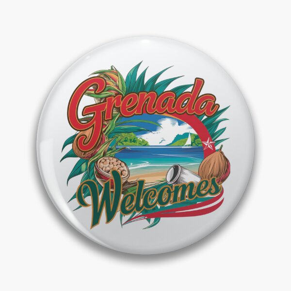Item preview, Grenada Welcomes Flag Map St. George's, spice island designed and sold by AnimalsDH305.