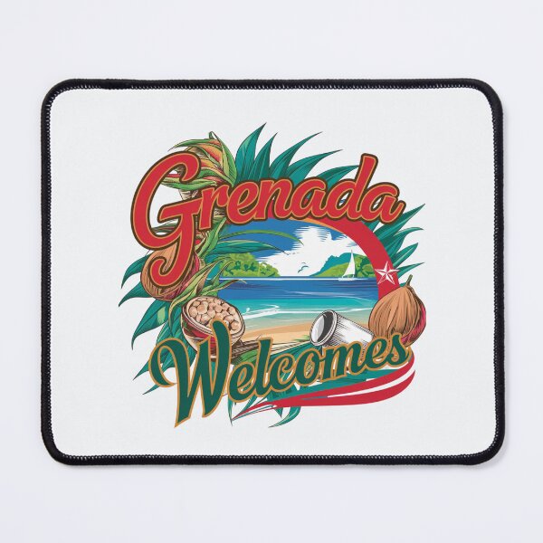 Item preview, Grenada Welcomes Flag Map St. George's, spice island designed and sold by AnimalsDH305.