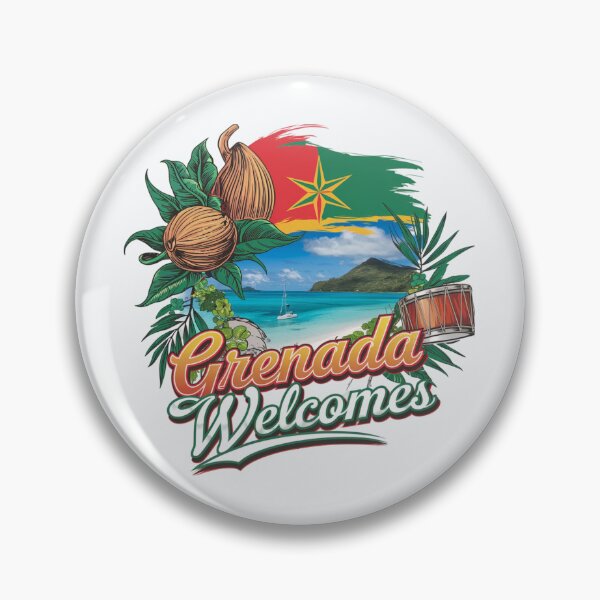 Item preview, Grenada Welcomes Flag Map St. George's, spice island designed and sold by AnimalsDH305.
