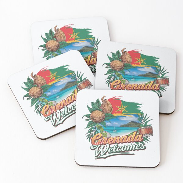 Item preview, Grenada Welcomes Flag Map St. George's, spice island designed and sold by AnimalsDH305.