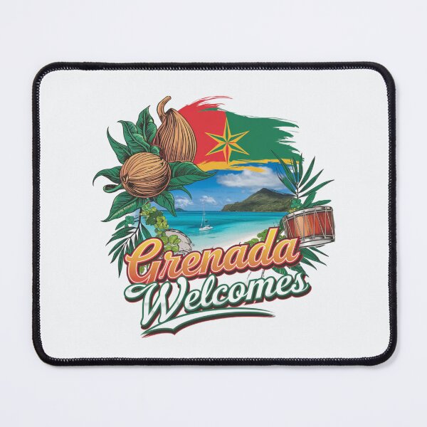 Item preview, Grenada Welcomes Flag Map St. George's, spice island designed and sold by AnimalsDH305.