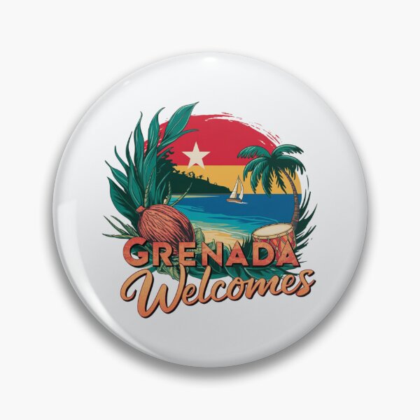 Item preview, Grenada Welcomes Flag Map St. George's, spice island designed and sold by AnimalsDH305.