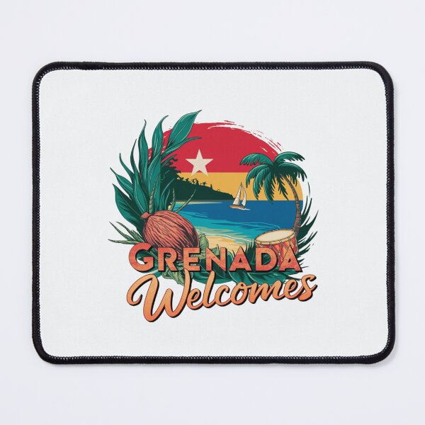 Item preview, Grenada Welcomes Flag Map St. George's, spice island designed and sold by AnimalsDH305.